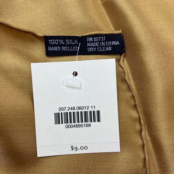 Bachrach Handkerchief Set of 2 Vintage 90s 100% Silk Hand Rolled Deadstock - Picture 7 of 7